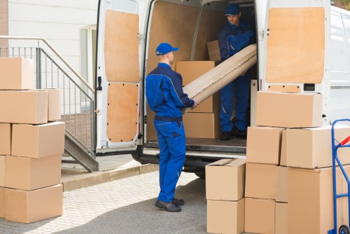Commercial moving team planning a business relocation in Crayford