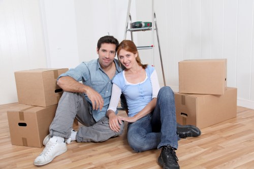 Boxes and household items prepared for moving day in Crayford