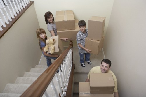 Crayford moving van with loading and transport preparation